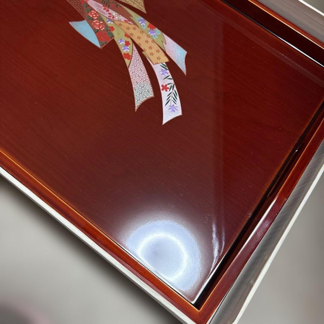 【新品未使用】木製　春慶塗　帯柄　お盆　漆　手盆　　お値下げ