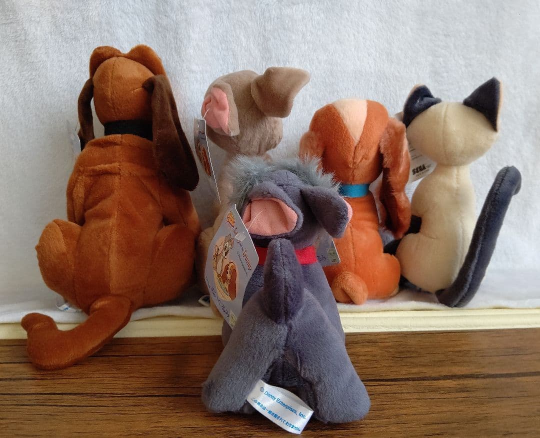 c SEGA ヴィンテージ ディズニー わんわん物語 ぬいぐるみ ５体