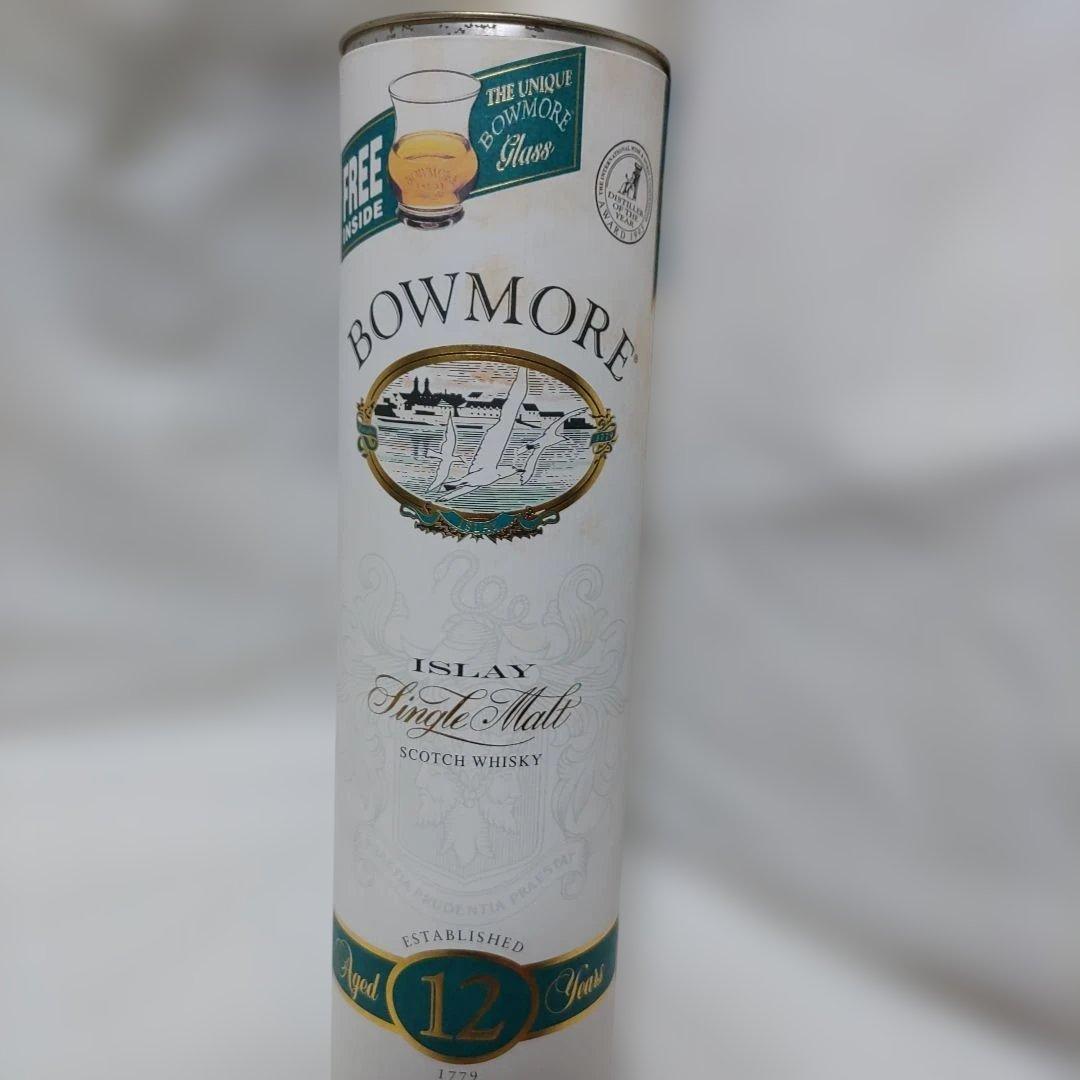 ボウモア　シングルモルトスコッチ　ウイスキー　12年　カモメラベル　グラス付き