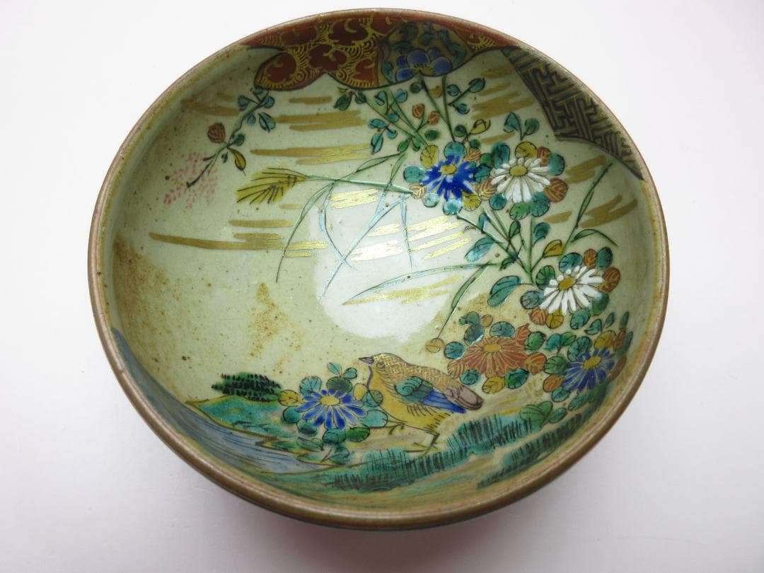 時代物 九谷 庄三 鶉紋 小鉢 7客 TN 87 70816