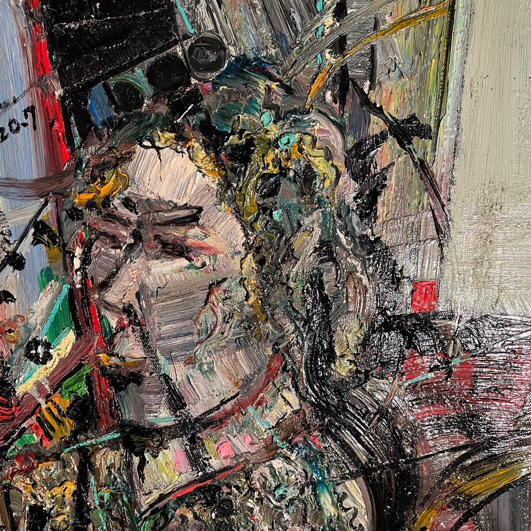 ★真作★ 旭日嘎(シゴラカ) 無題 油絵 貴重作品