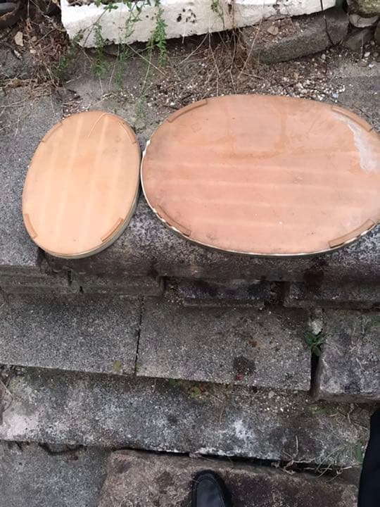 水盤　盆栽鉢時代落款白一菁陶園楕円水盤水石苔珠盆栽盆栽敷