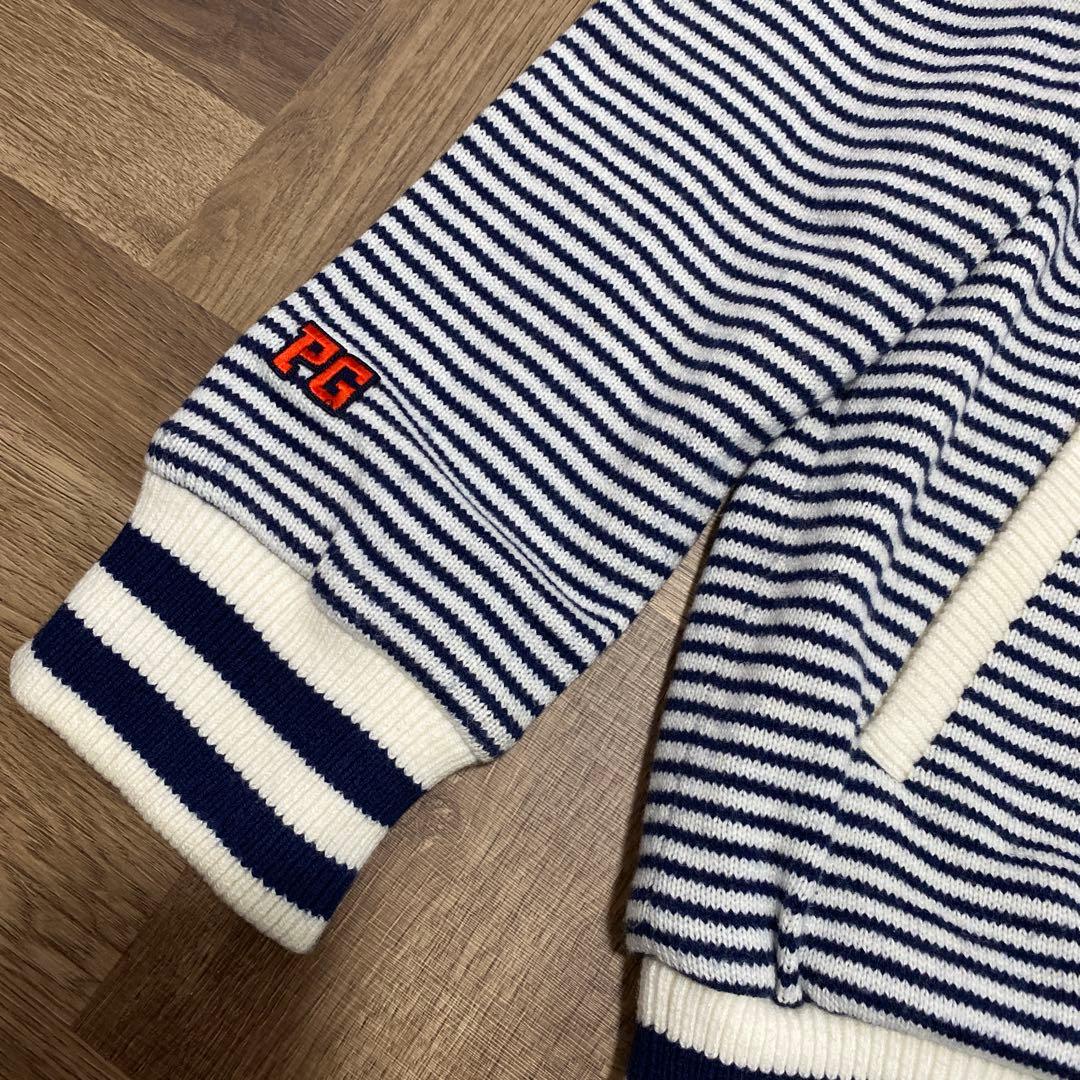 美品♡パーリーゲイツ♡ニットジップジャケット♡ネイビー♡ホワイト♡ボーダー♡S