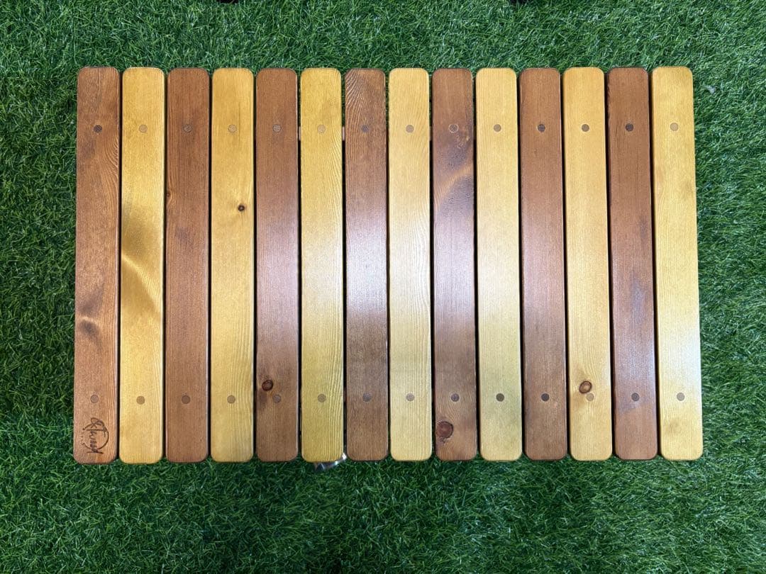 木製折りたたみアウトドアサイドテーブル【カラー:ウォルナット/ライトオーク】