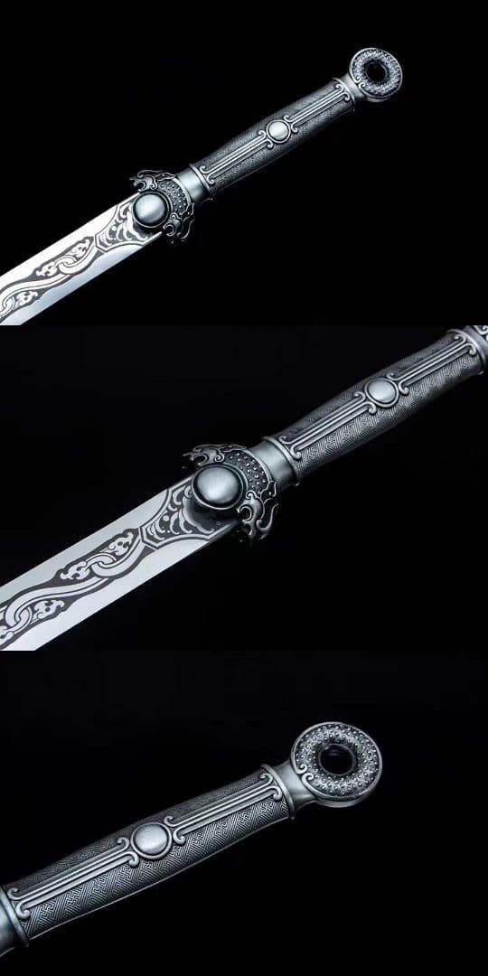 青隠環首幅刃唐剣-高性能マンガン鋼 古兵器 武具　刀装具　日本刀　模造刀 居合刀