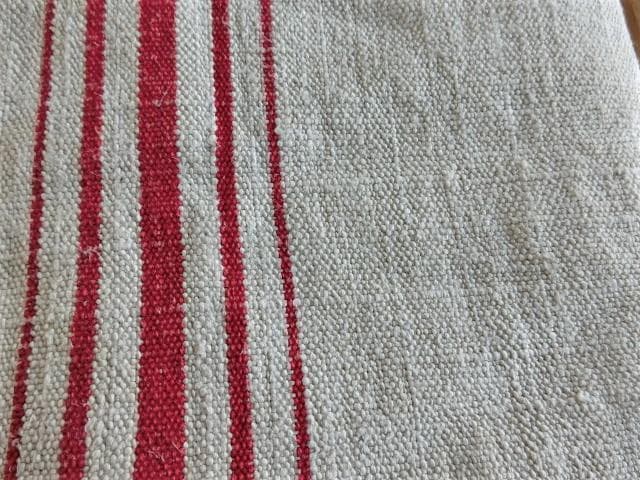 ◆超美品！アンティーク　グレインサック 手織り　赤ライン BＰ