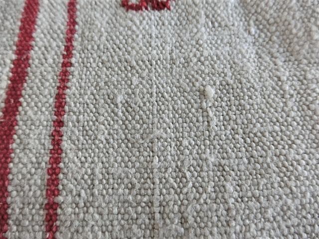 ◆超美品！アンティーク　グレインサック 手織り　赤ライン BＰ