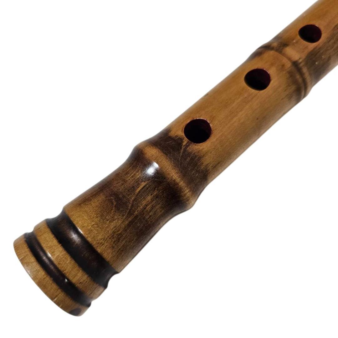 尺八 琴古流 1尺2寸 5孔 蝴蝶宝 銘あり 2印 短管 直管 和楽器 木製
