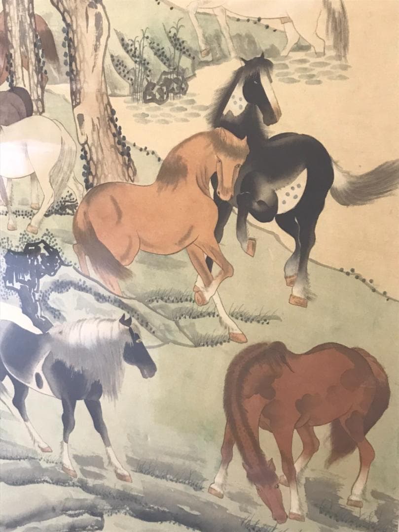 3枚セット 台湾名画 水彩画 水墨画 中国絵画 額縁付 中華料理屋 長庚作