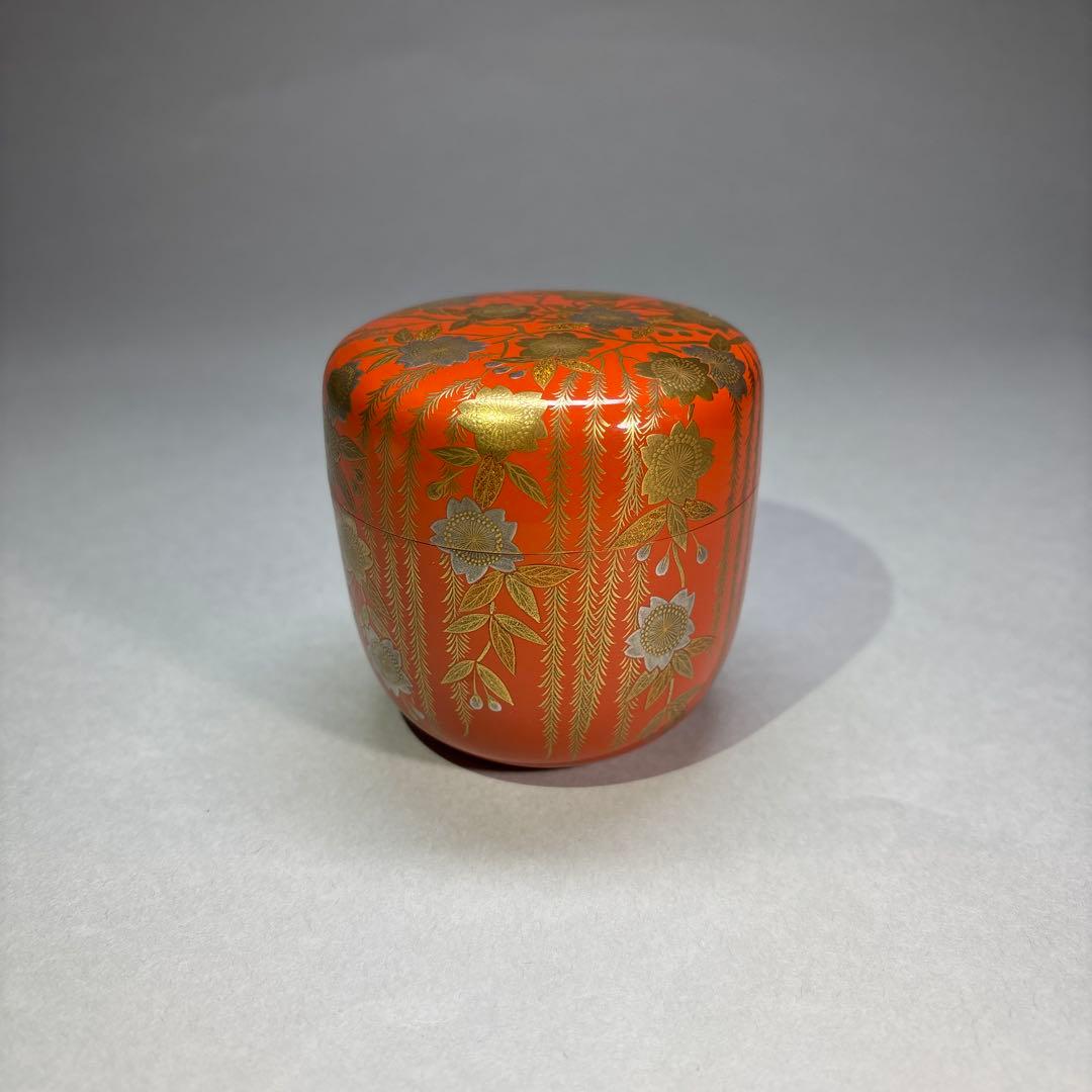 今田北仙　柳桜蒔絵大棗(桐箱入)