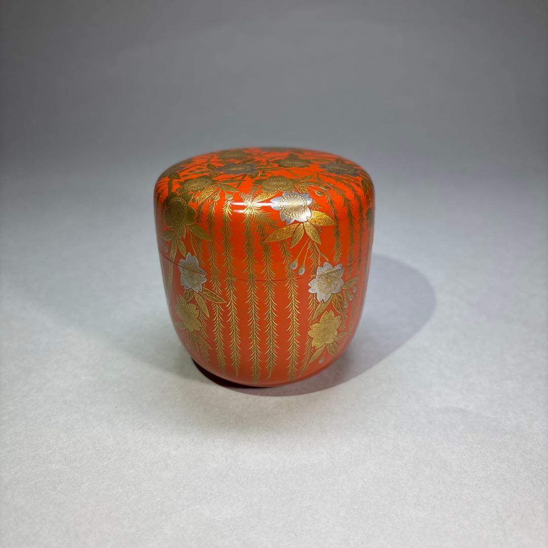 今田北仙　柳桜蒔絵大棗(桐箱入)