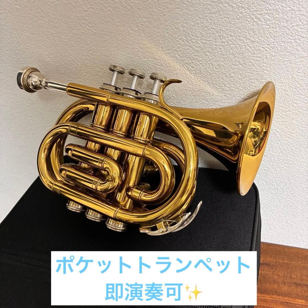 【美品】ポケットトランペット マウスピース・ケース付き
