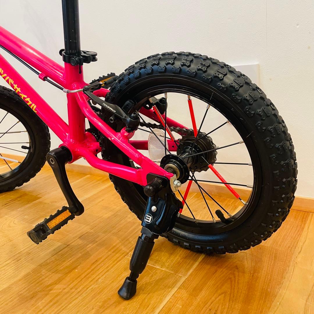 良品 ヨツバサイクル プラムピンク 14インチ キッズ 自転車 タイヤ