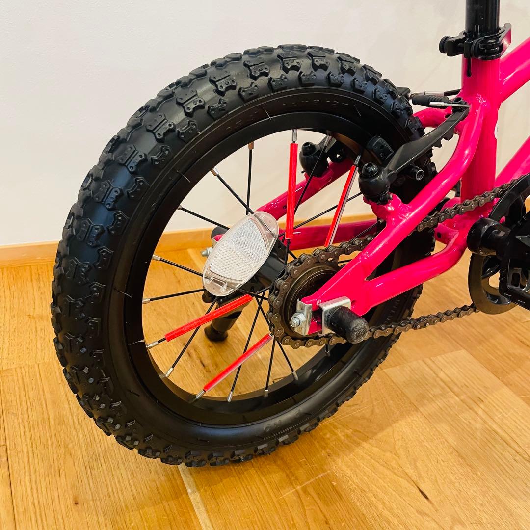 良品 ヨツバサイクル プラムピンク 14インチ キッズ 自転車 タイヤ