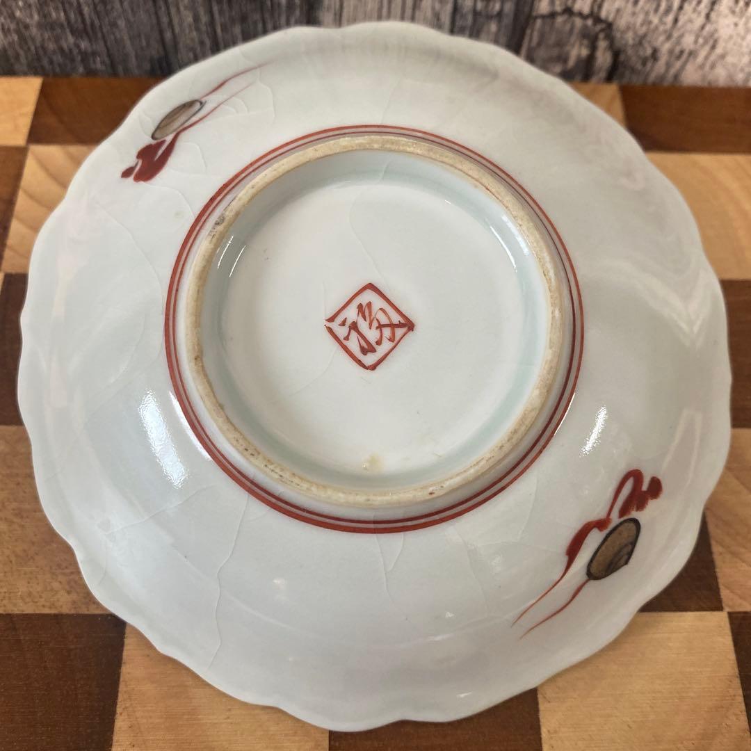 骨董　九谷焼　明治　印刻小鉢　焼物　白磁　3枚セット