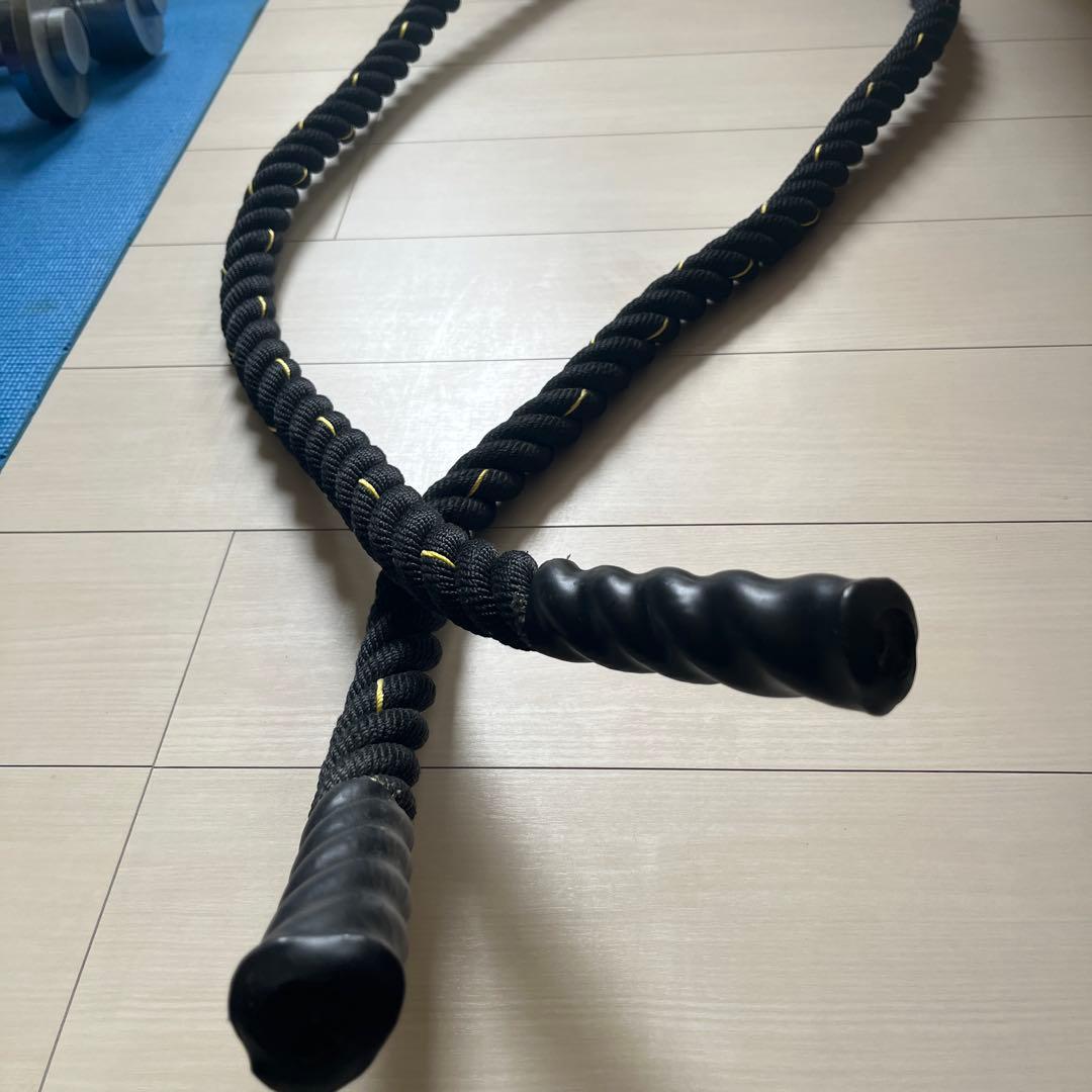 トレーニングロープ 約3m φ34黒と黄色