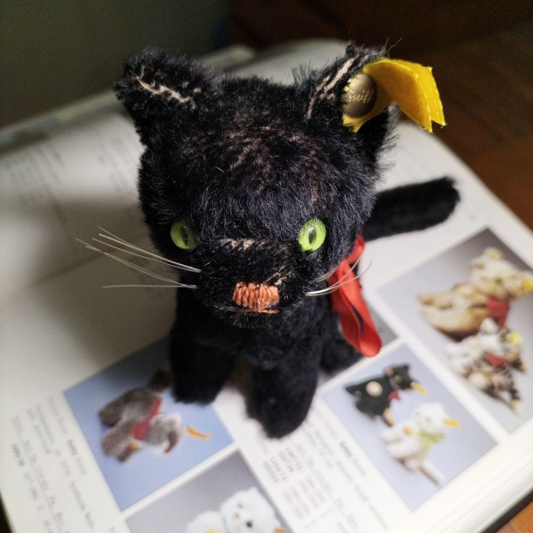 ビンテージ　シュタイフ　kitty キャット　黒猫