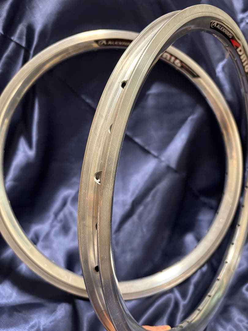 【低走行】アレックスリムズDA16ポリッシュ32穴 & 18タイヤ　前後セット