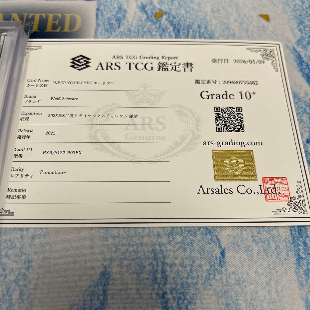 ヴァイス “KEEP YOUR EYES”エイリアン　PR+ ars10+ 鑑定