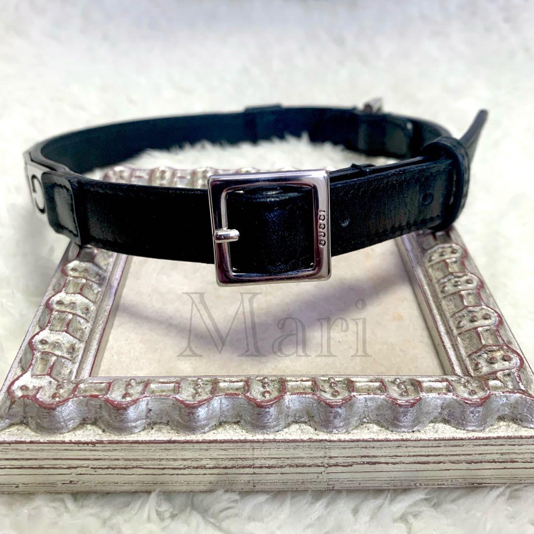 犬首輪【74】【GUCCI】 犬用 レザー 首輪 【超美品・グッチ】