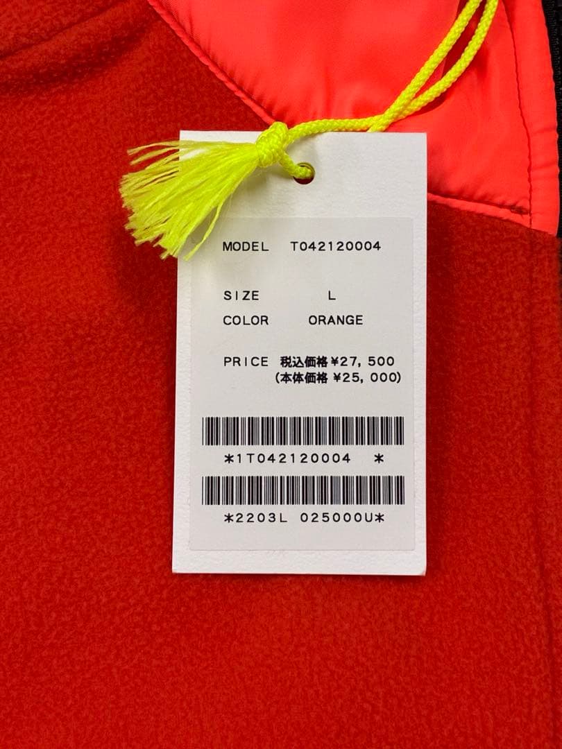 未使用タグ付★TFW49 コンビネーション フリースベスト メンズL オレンジ