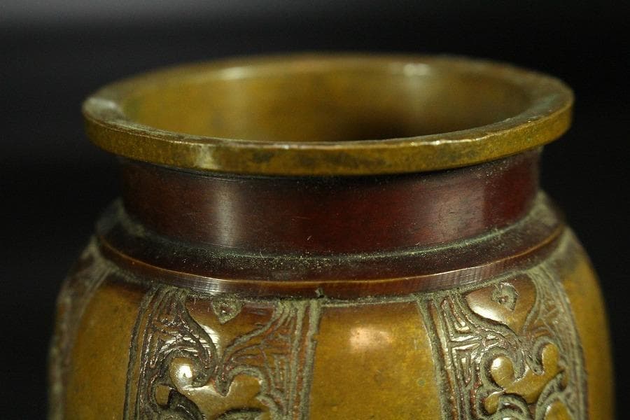 古銅 大明宣徳年製 饕餮紋 二件(K-ZC785)