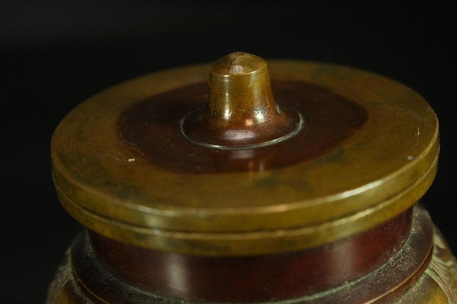 古銅 大明宣徳年製 饕餮紋 二件(K-ZC785)