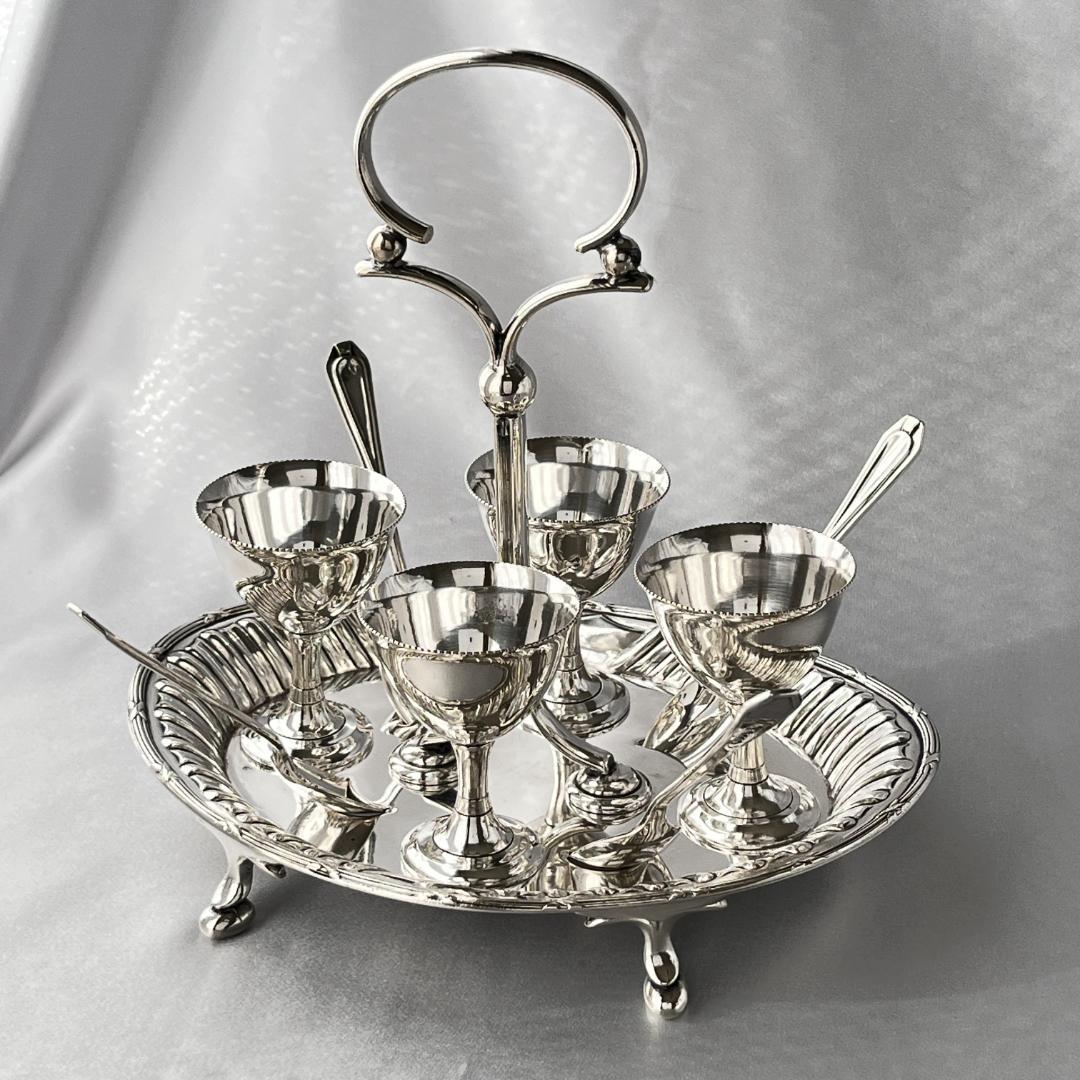 【John Sanderson 】エッグセット 4名用 エッグカップ