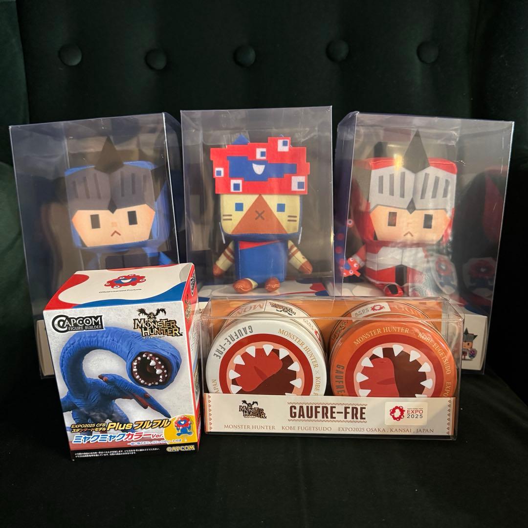 万博 モンスターハンターセット　ぬいぐるみ フィギュア ミャクミャク　フルフル