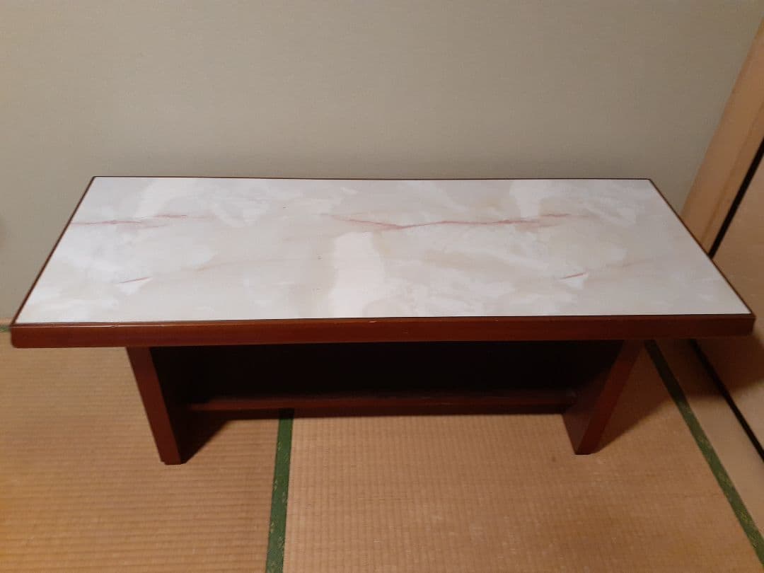 木製座卓 大理石風天板