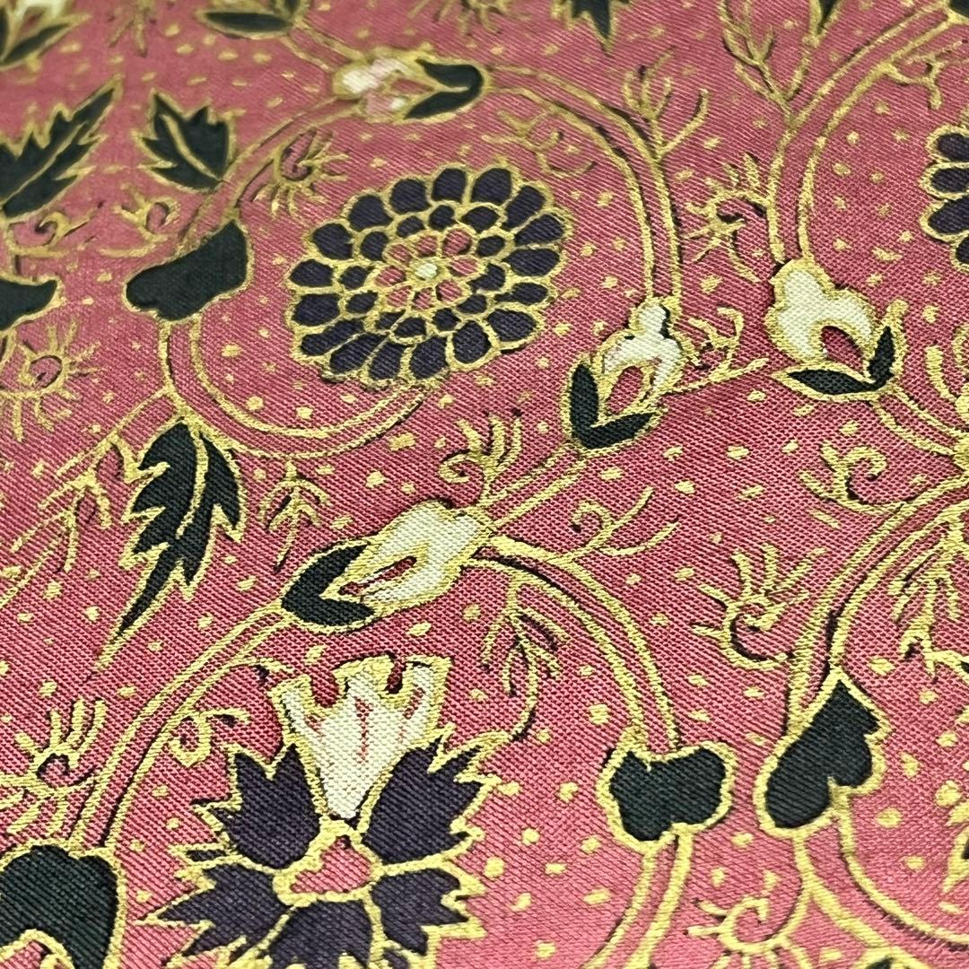 【珍品】松莚流　帛紗　袱紗　『赤地霰手金更紗』　更紗　金更紗　煎茶　茶道具