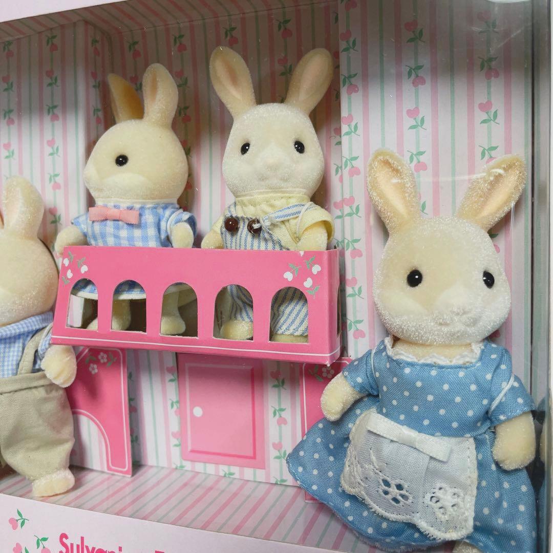 【レア】エポック　シルバニアファミリー　ピンクわたウサギファミリー