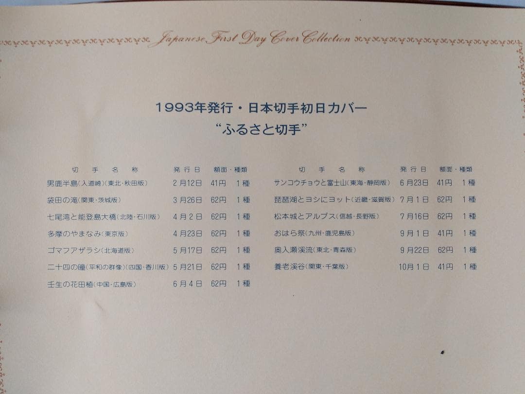 初日カバー 1993年 平成5年 酉年 記念切手 切手 43通 ファイル 新品