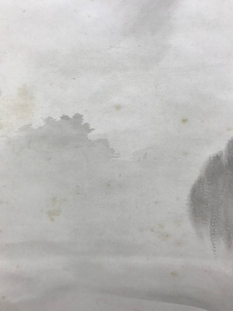 模写/橋本雅邦/山水図/藻刈図/舟漁師図/筏図/掛軸/名家伝来/AE-247