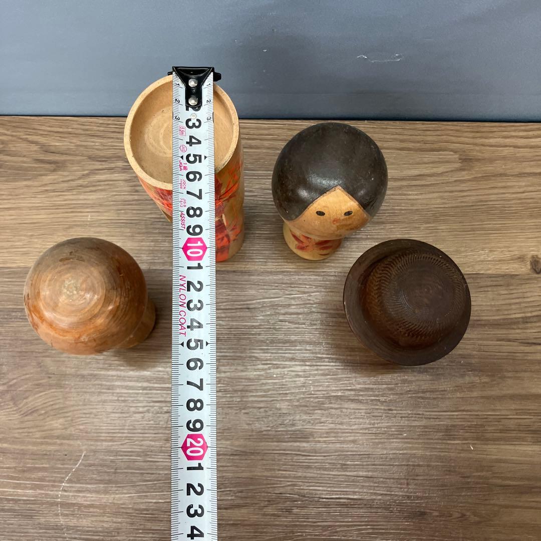 D-5 こけし 郷土玩具 伝統工芸品 木製人形 4点セット レトロ アンティーク