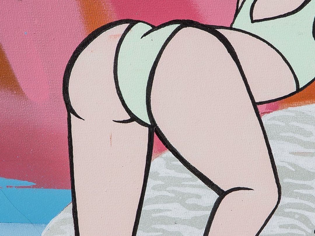 真作 キラミドリ 『Room 1』 アクリル絵具 6号 2022年 額装