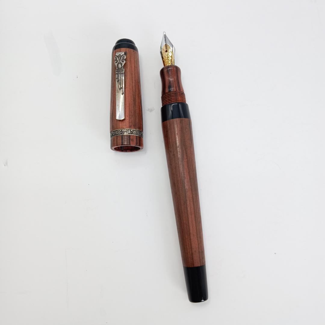 稀少 MARLEN マーレン 18Ｋ 万年筆 ウッド 木目 イタリア