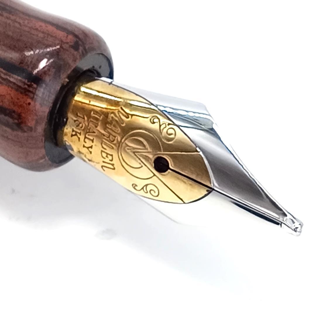 稀少 MARLEN マーレン 18Ｋ 万年筆 ウッド 木目 イタリア