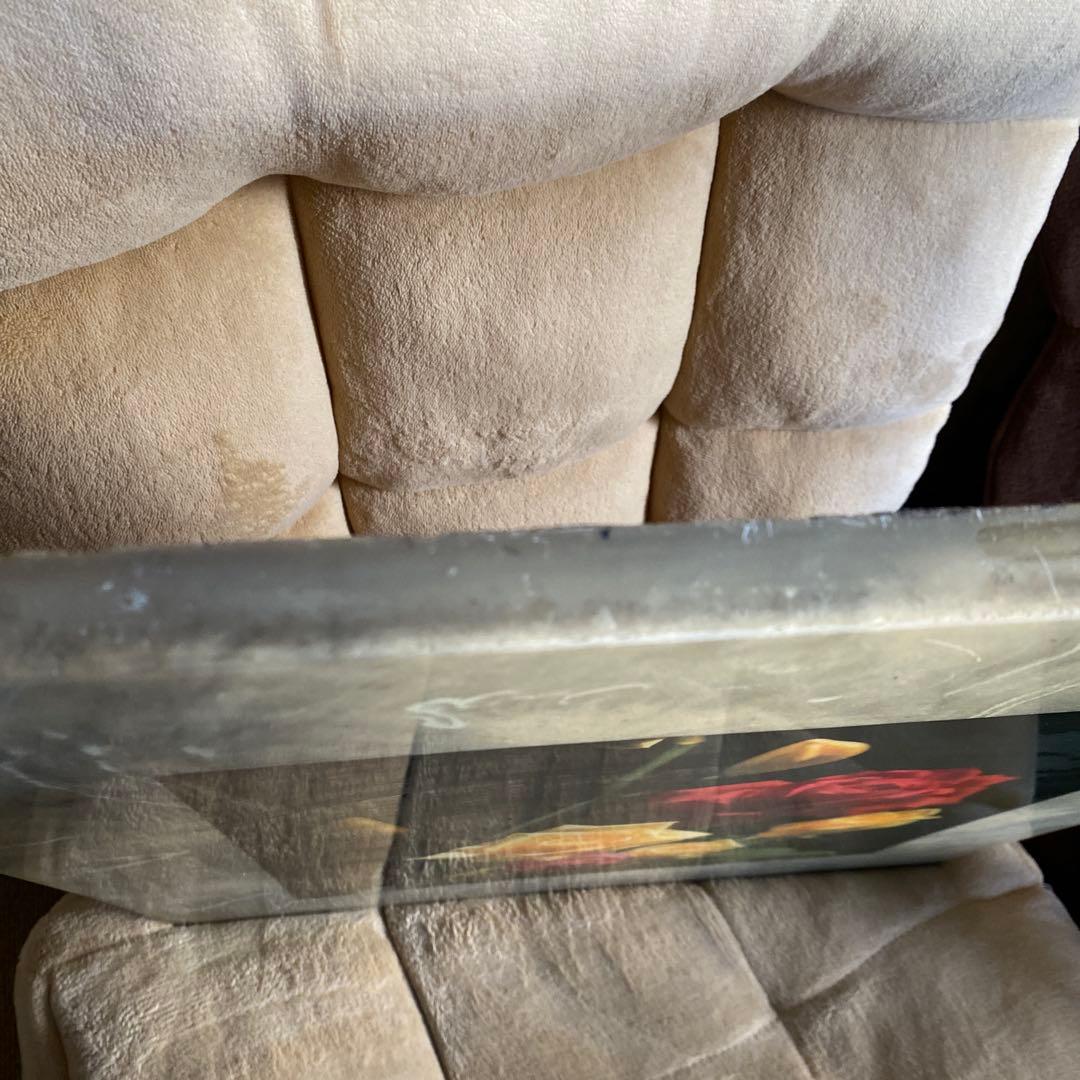 【希少！大理石額縁】バラの写真　縦54㌢横46.5㌢厚さ1.8㌢