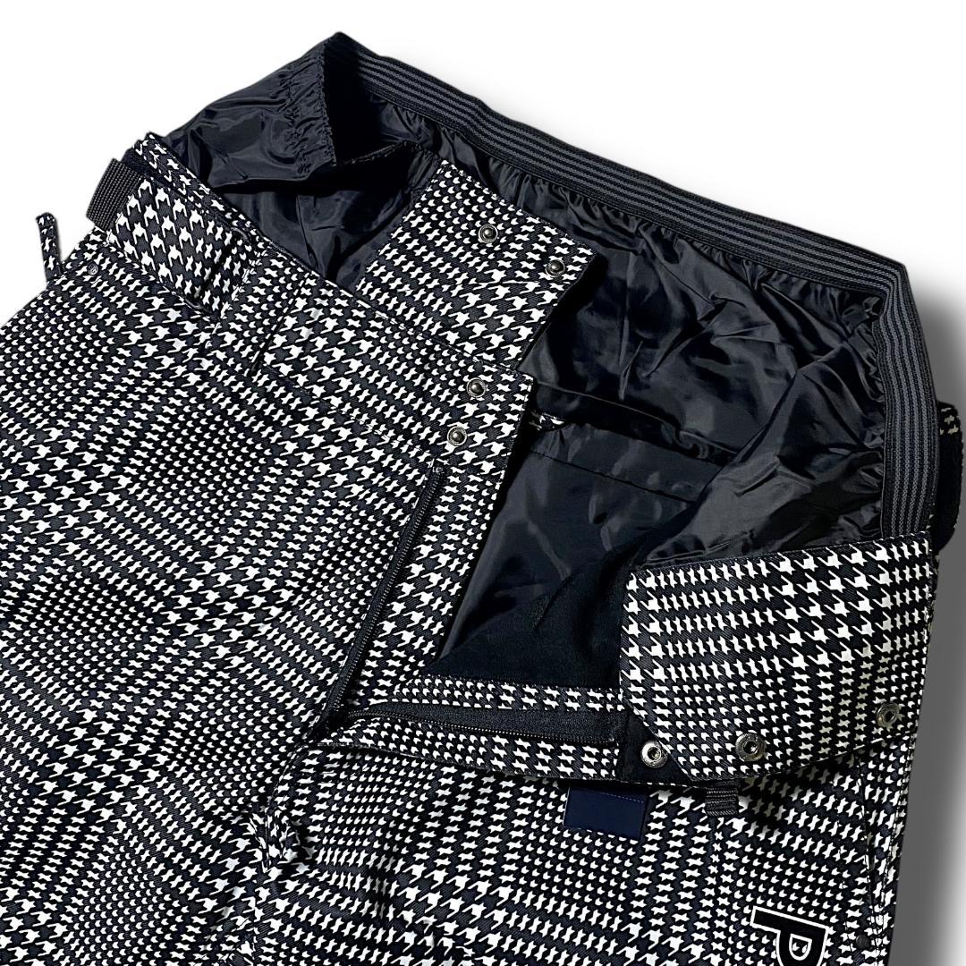 4 定価4万 パーリーゲイツ 千鳥格子柄 スノーウエア パンツ スノボ ロゴ