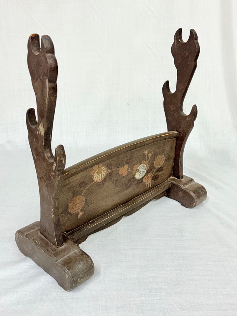 刀掛け 3本掛け 刀置き 武具 三本掛け 螺鈿