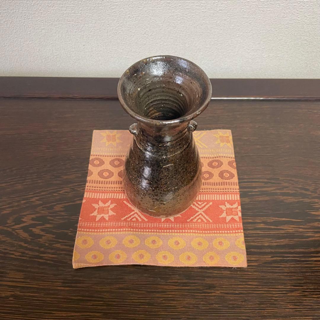 薩摩焼 元立院 黒さつま 黒釉 花生 花入 花器 花瓶