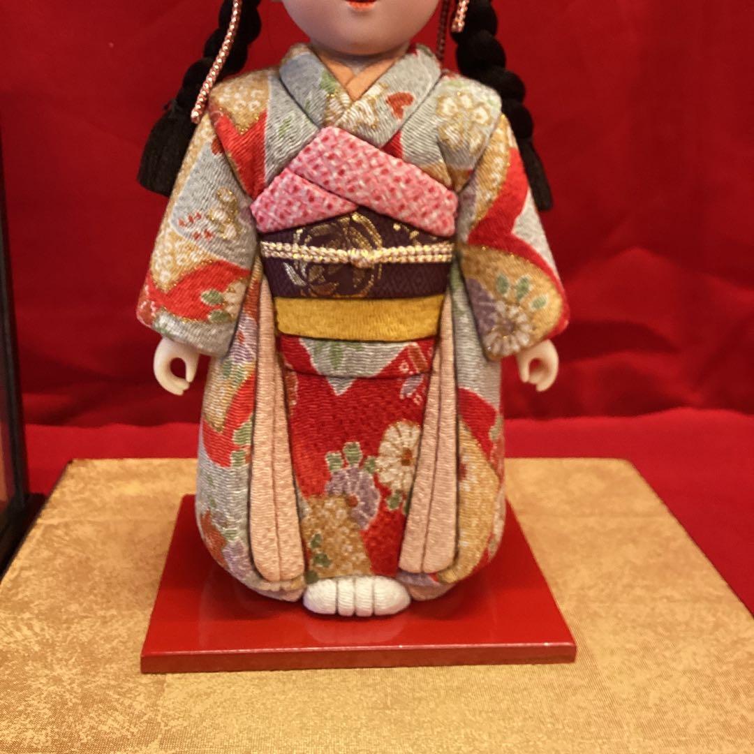 木目込市松人形　三つ編み　4号 ケース付き　東玉