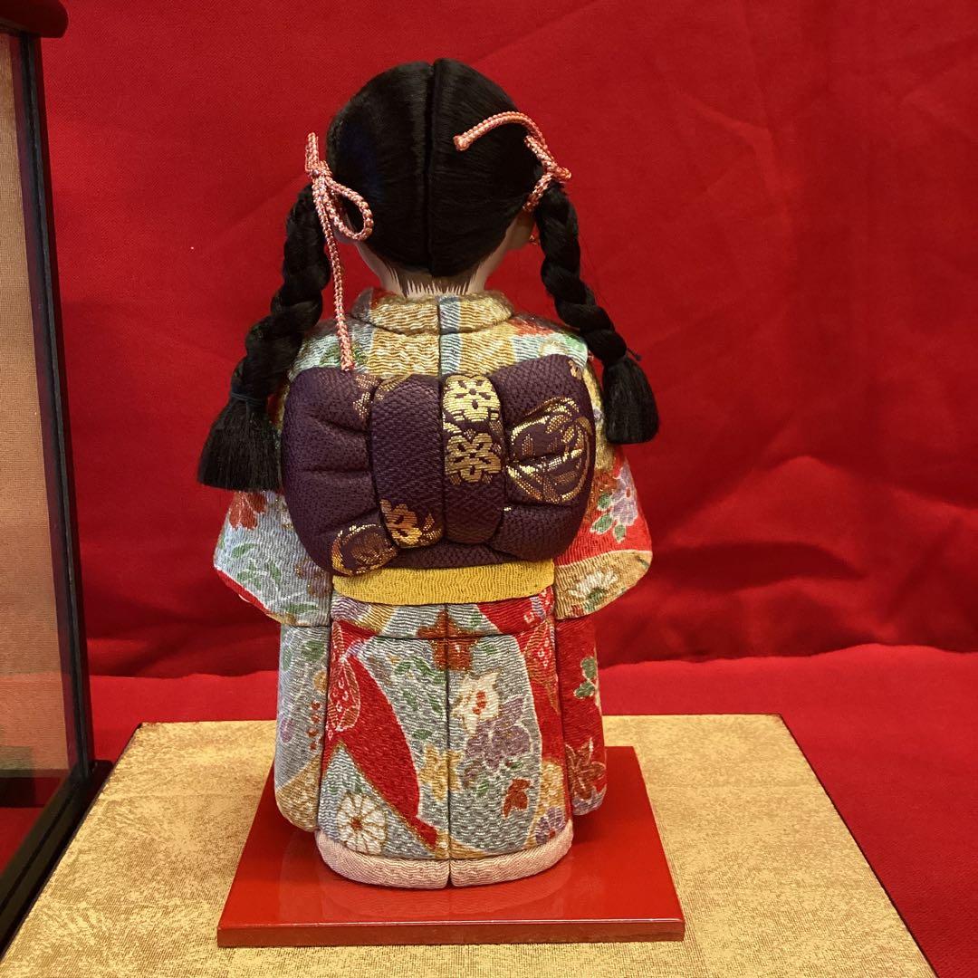 木目込市松人形　三つ編み　4号 ケース付き　東玉