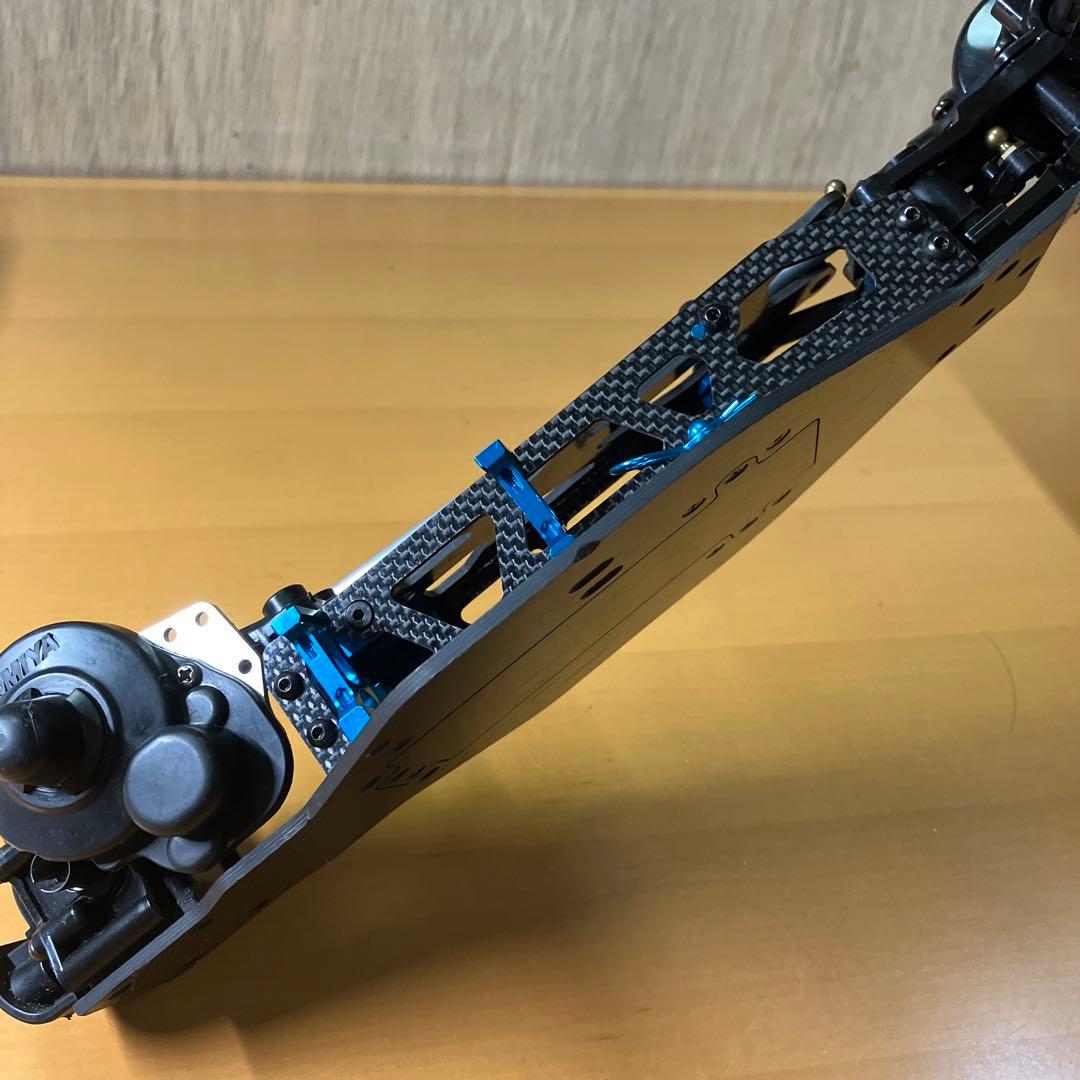 【レア】タミヤ ラジコン DF03 カーボンシャーシ　前後ギアボックス付き