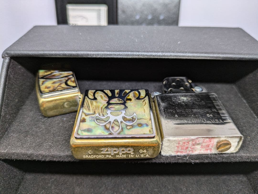 zi 17　シェル貼り　貝貼り　ジッポー