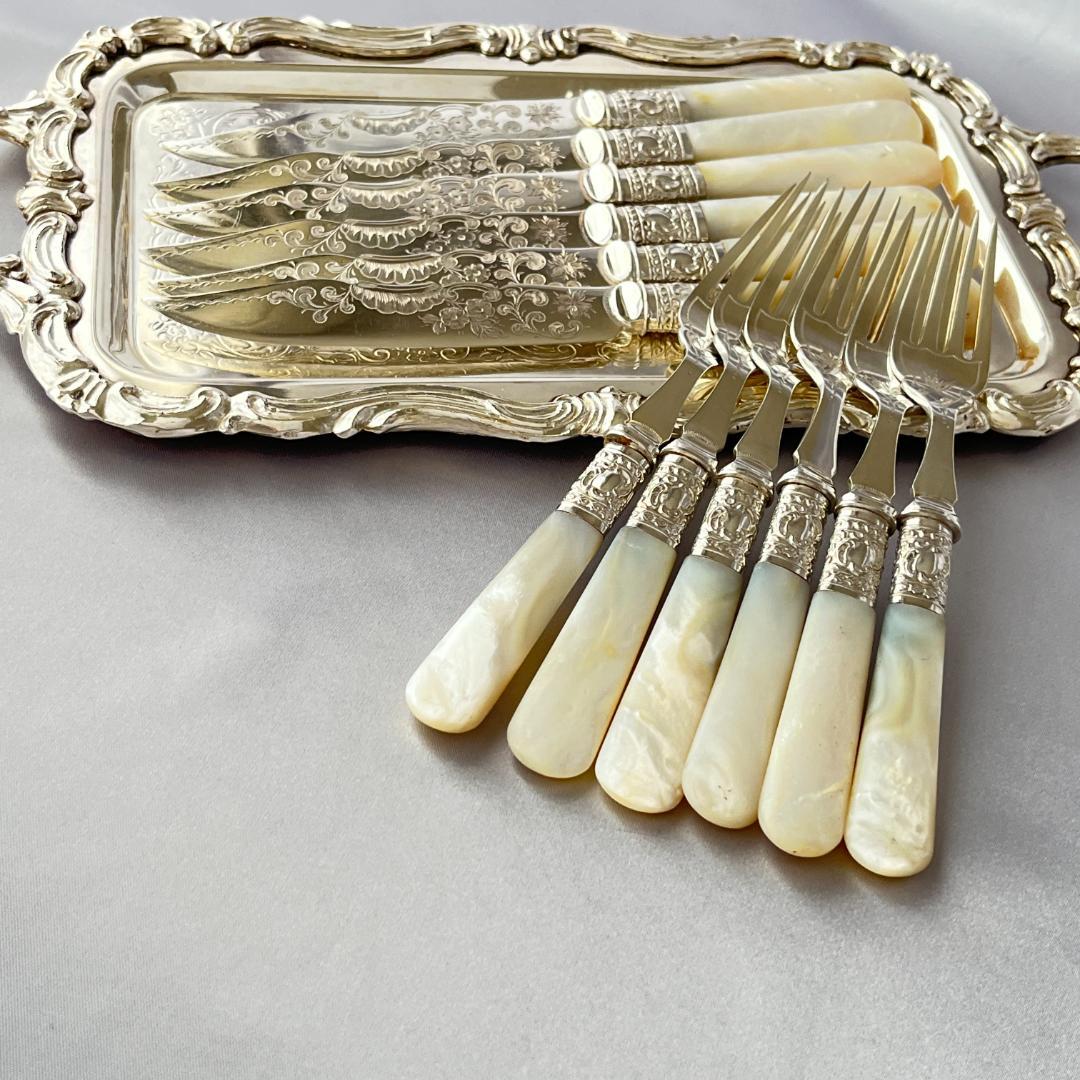 【Saunders & Shepherd】【白蝶貝】カトラリーセット