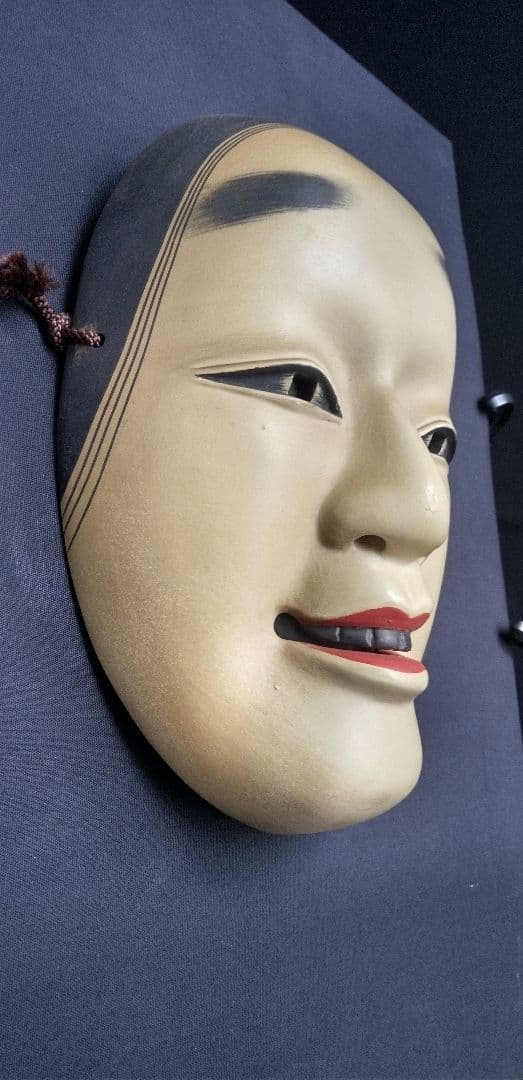 ミ*シ様 木彫能面、横 約13cm