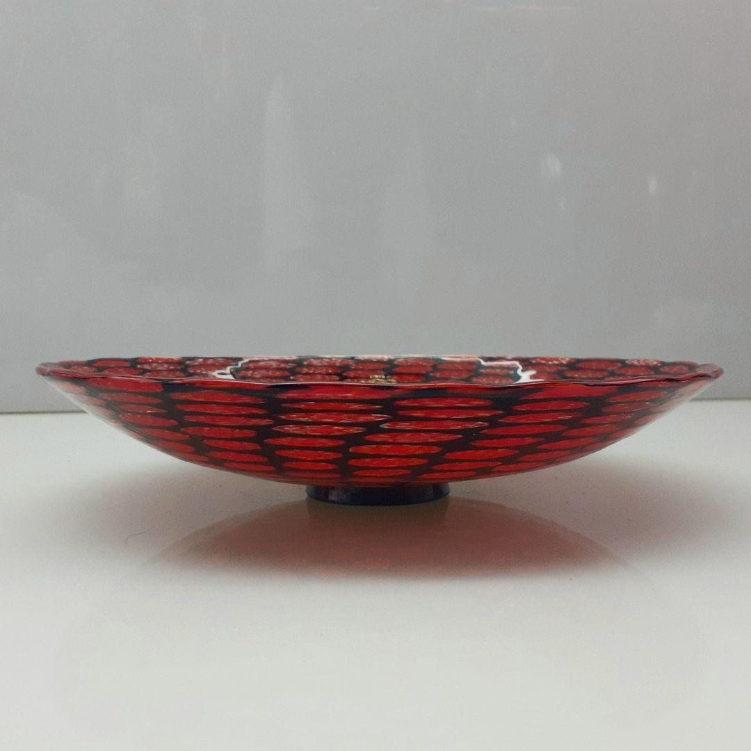MURANO LINEA GLASS ムラノ レッド ミルフィオリ プレート 皿