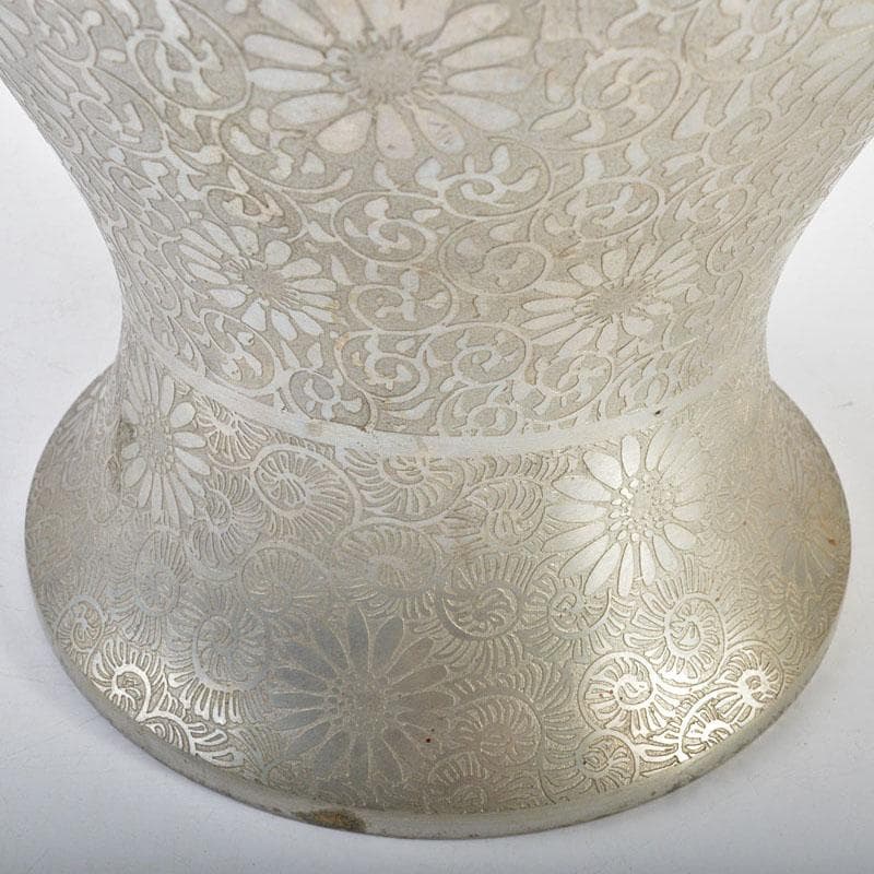 薩摩錫器　薩摩錫日生堂製　花唐草文 　壷　時代箱付　M　R4602B